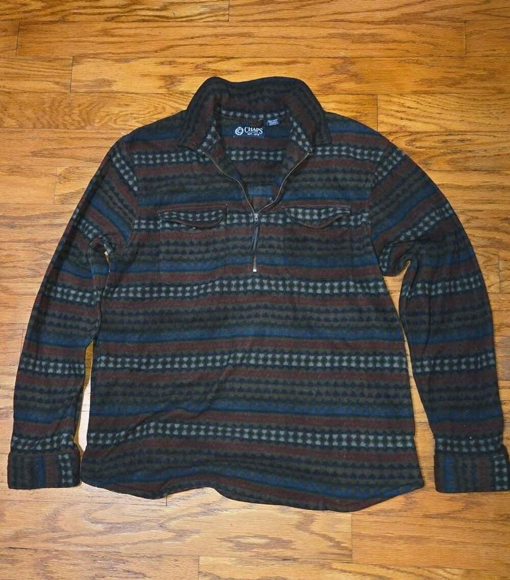 Chaps Men's Aztec Patterned Fleece Half-Zip Pullover Sweatshirt